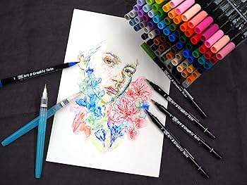Amazon.com: Zig Kuretake ART & GRAPHIC TWIN 4 color set